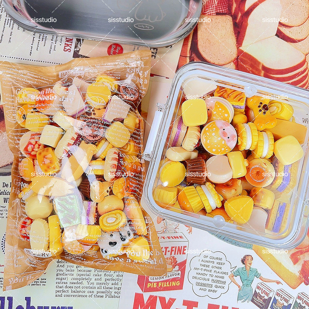 New! Bread & Cake Charms For Diy Craft