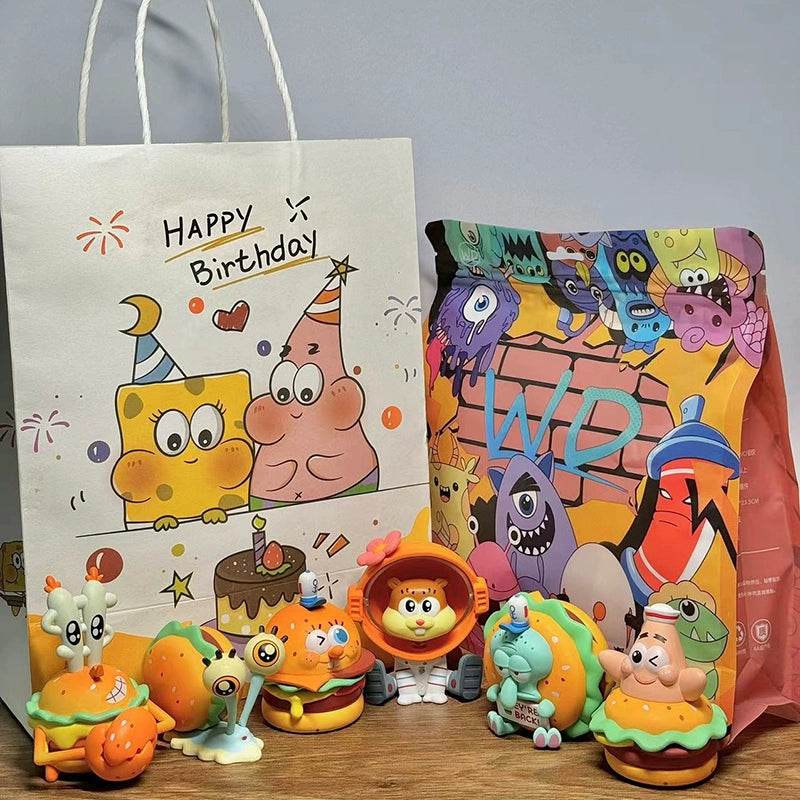 SpongeBob SquarePants Delicious Crab Burger Cartoon Cute Figure Toy Tabletop Ornament Decorative Gift