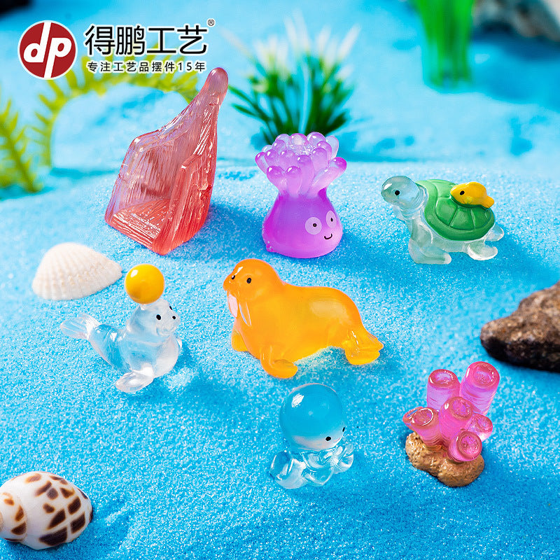 20pcs Luminous marine animal resin handicrafts aquarium fish tank small ornaments