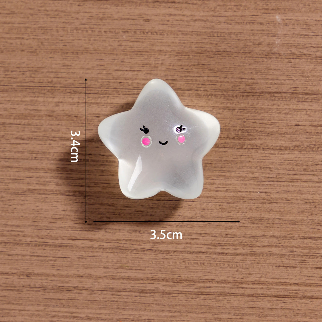 15pcs /3.5cm Luminous Cartoon Stars Moon Clouds DIY Jewelry Resin Accessories