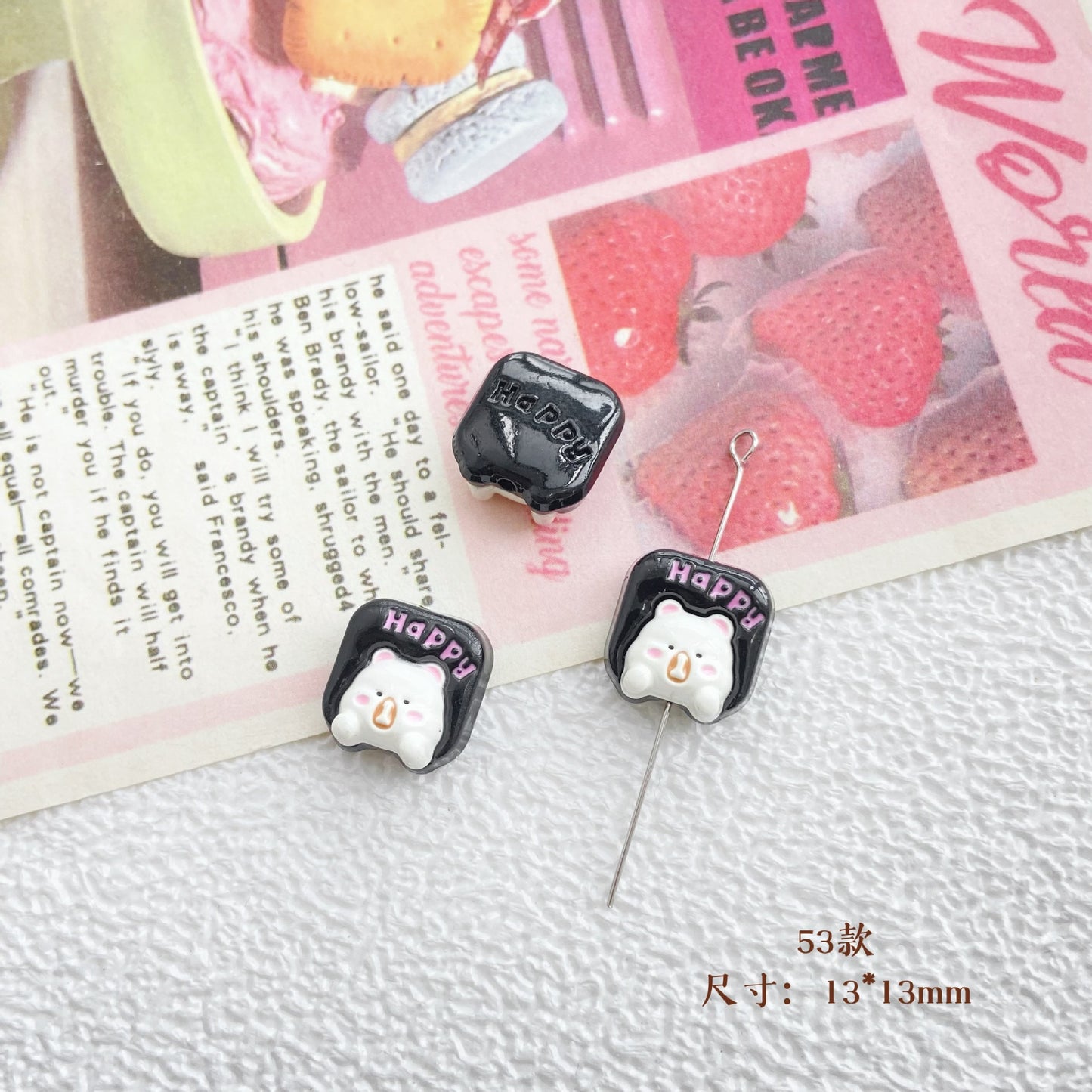 10Pcs Color Splicing Bow Alloy Letter Love Wings Kitten Gloves DIY Beaded Bracelet Mobile Phone Chain Material