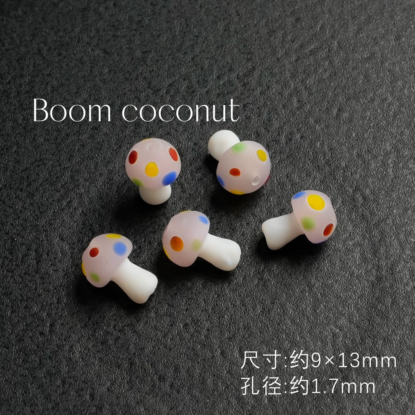 2pcs Handmade Glazed Mushroom Beads DIY Beaded Material-5821