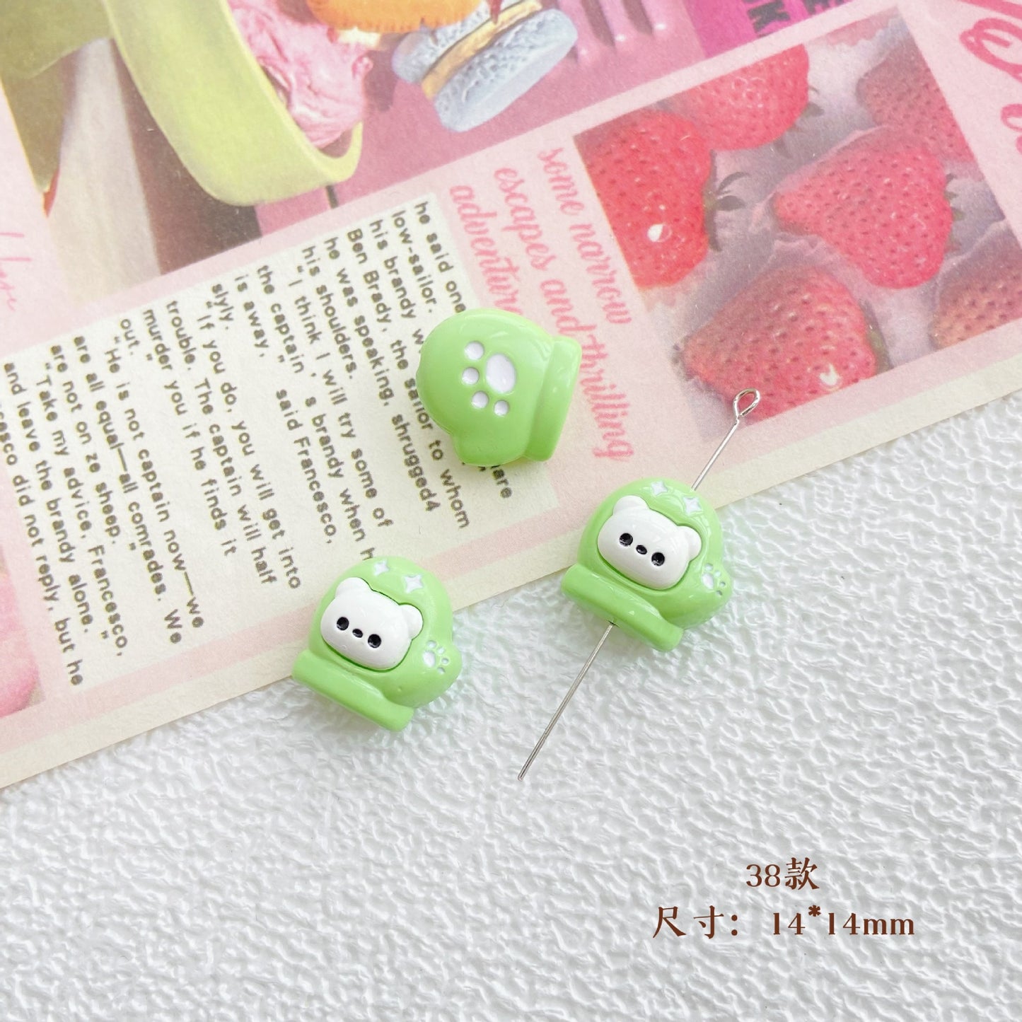10Pcs Color Splicing Bow Alloy Letter Love Wings Kitten Gloves DIY Beaded Bracelet Mobile Phone Chain Material