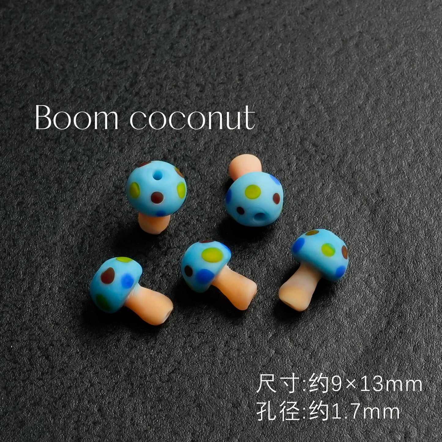 2pcs Handmade Glazed Mushroom Beads DIY Beaded Material-5821