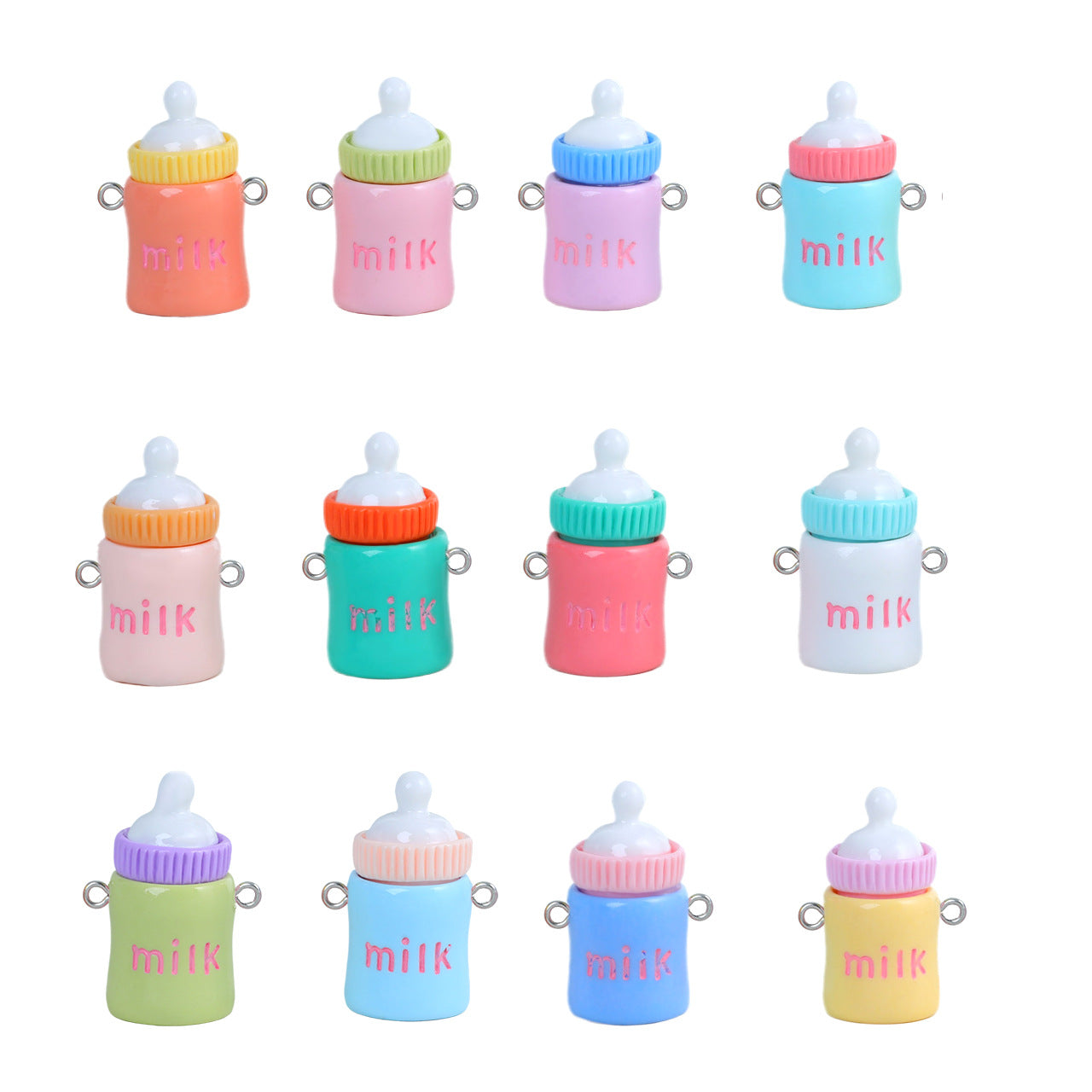 2pcs Cute Lanyard Bottle Resin Creative Cotton Keychain Pendant.