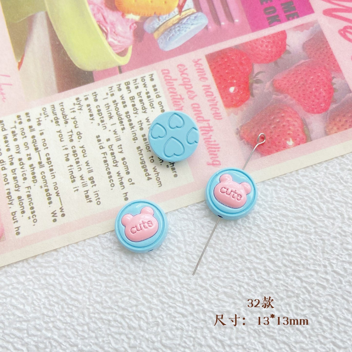10Pcs Color Splicing Bow Alloy Letter Love Wings Kitten Gloves DIY Beaded Bracelet Mobile Phone Chain Material