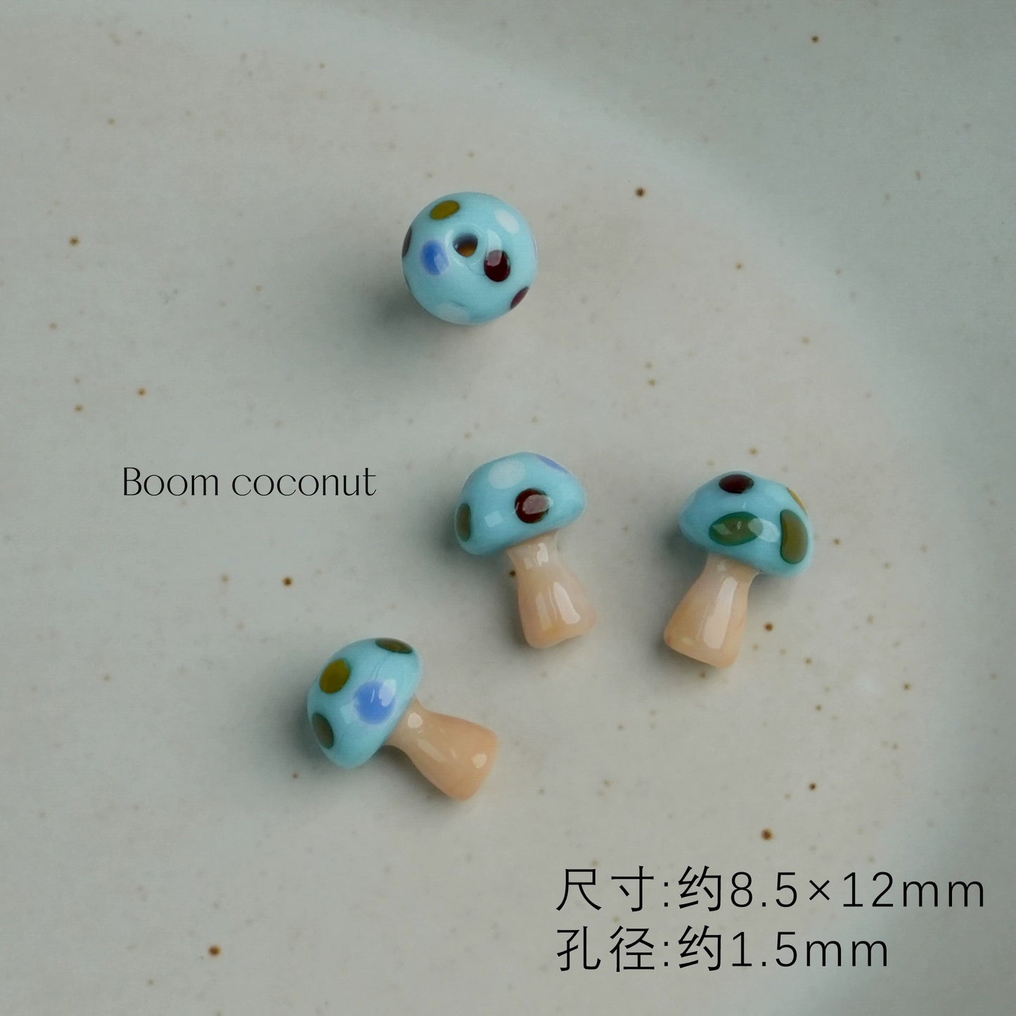 2pcs Handmade Glazed Mushroom Beads DIY Beaded Material-5821
