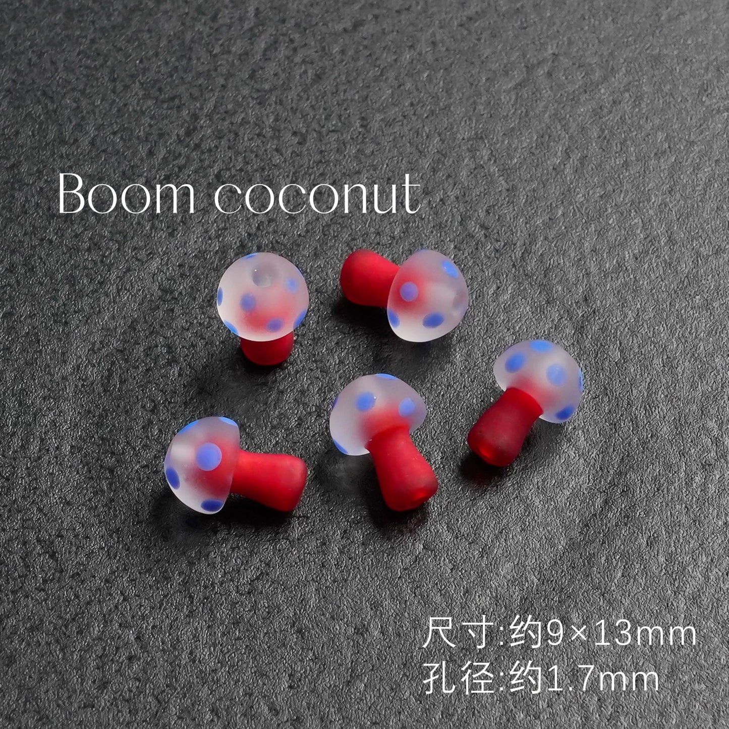 2pcs Handmade Glazed Mushroom Beads DIY Beaded Material-5821
