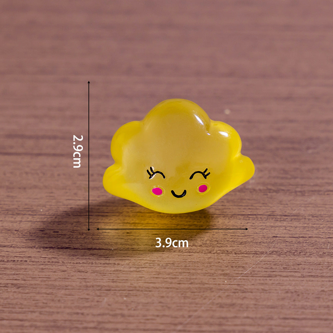15pcs /3.5cm Luminous Cartoon Stars Moon Clouds DIY Jewelry Resin Accessories