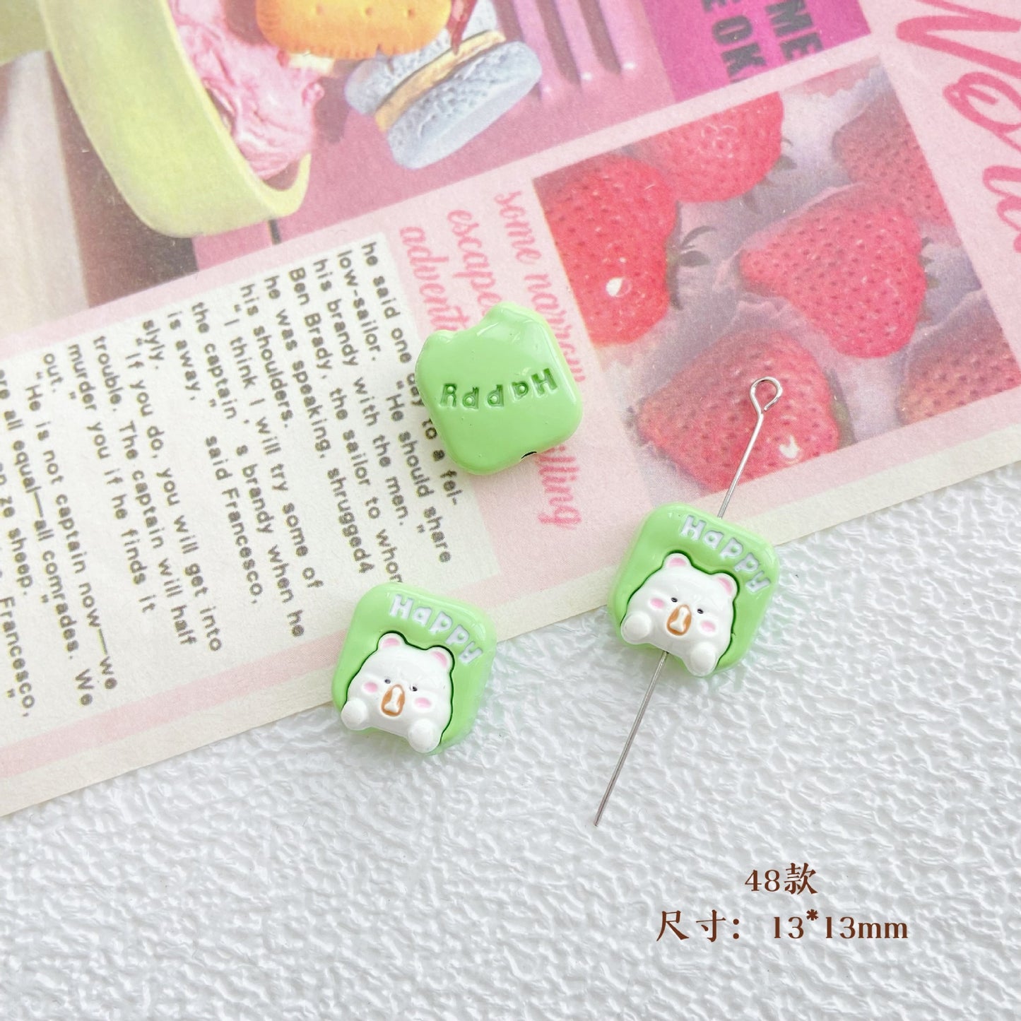 10Pcs Color Splicing Bow Alloy Letter Love Wings Kitten Gloves DIY Beaded Bracelet Mobile Phone Chain Material