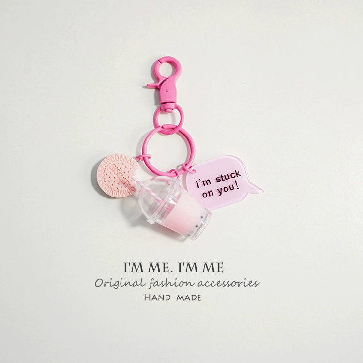 Milk Tea Bear Keychain Pendant