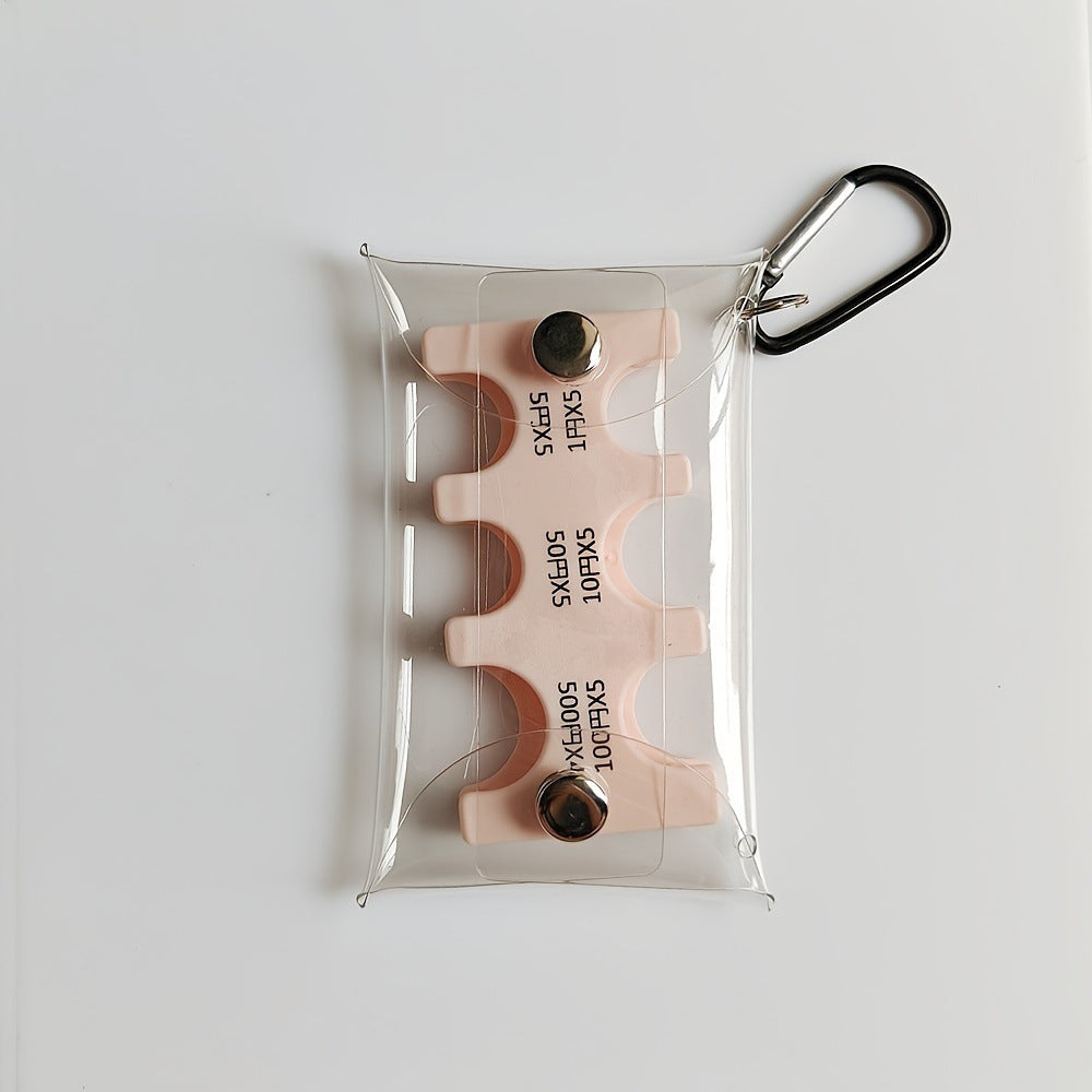 Coin Clip Change Storage Bag Portable Small Wallet Anti-Lost Clip Japanese Coin Classification Travel Transparent Card Bag