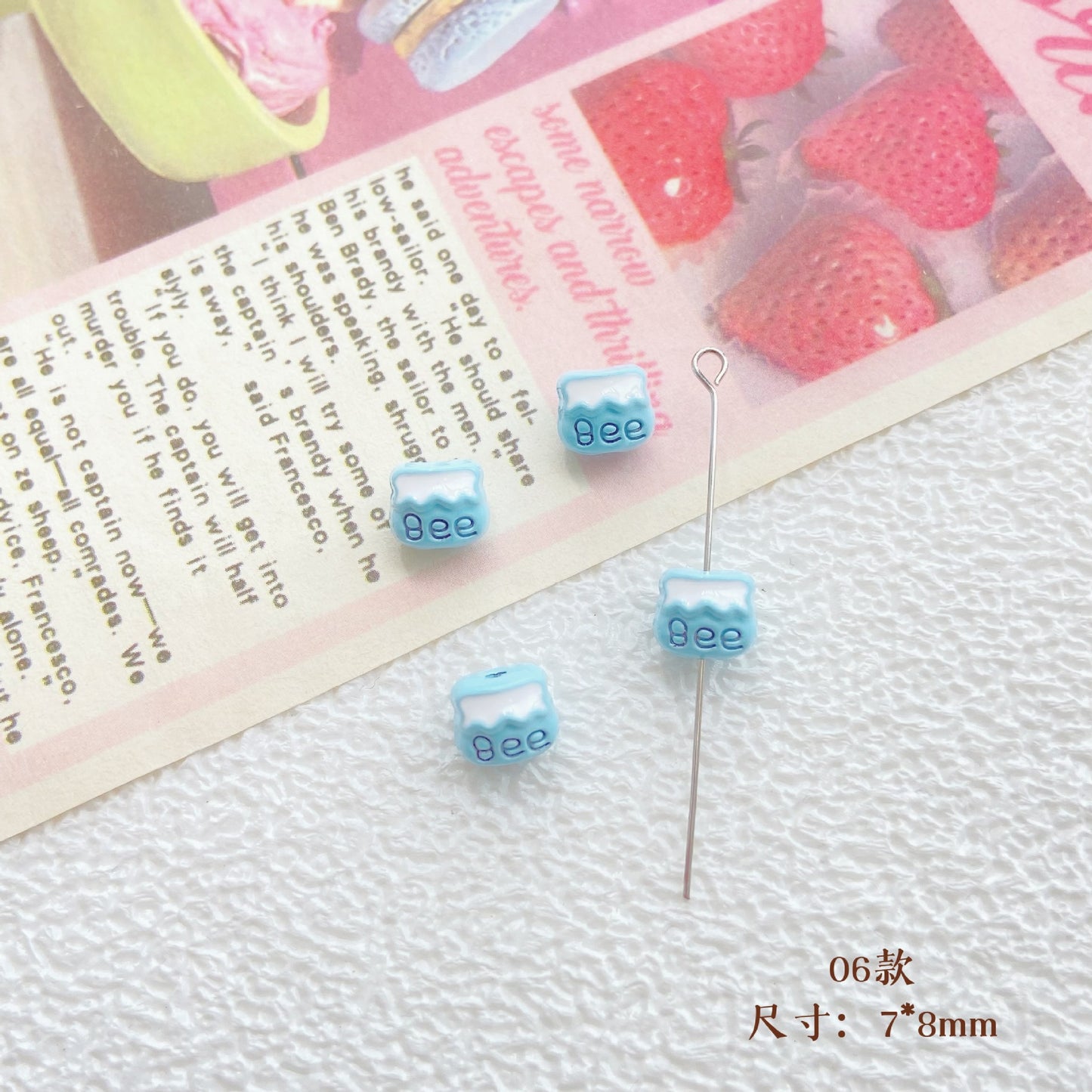 10Pcs Color Splicing Bow Alloy Letter Love Wings Kitten Gloves DIY Beaded Bracelet Mobile Phone Chain Material