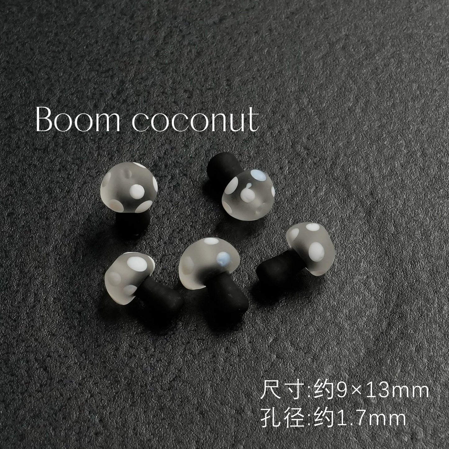 2pcs Handmade Glazed Mushroom Beads DIY Beaded Material-5821