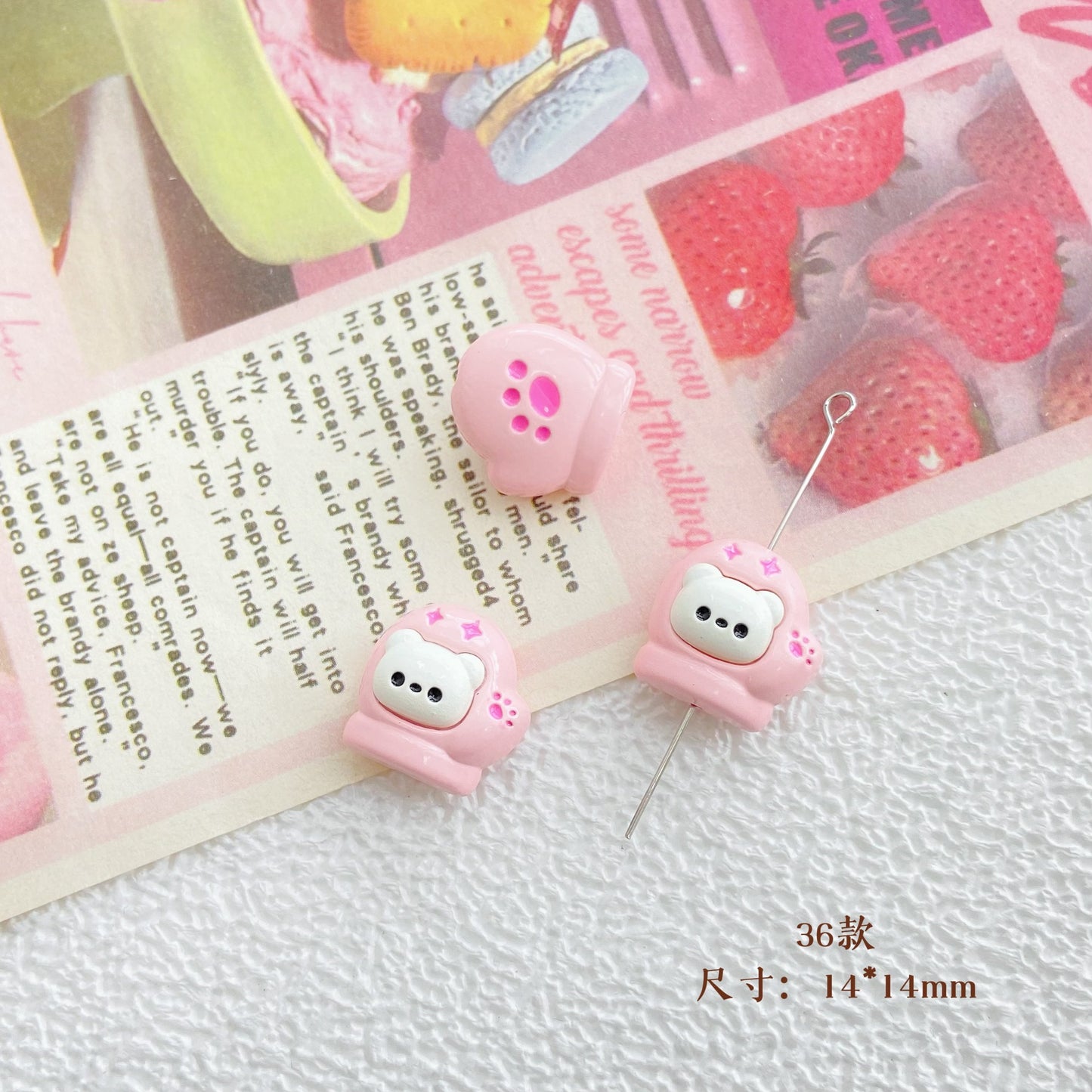 10Pcs Color Splicing Bow Alloy Letter Love Wings Kitten Gloves DIY Beaded Bracelet Mobile Phone Chain Material