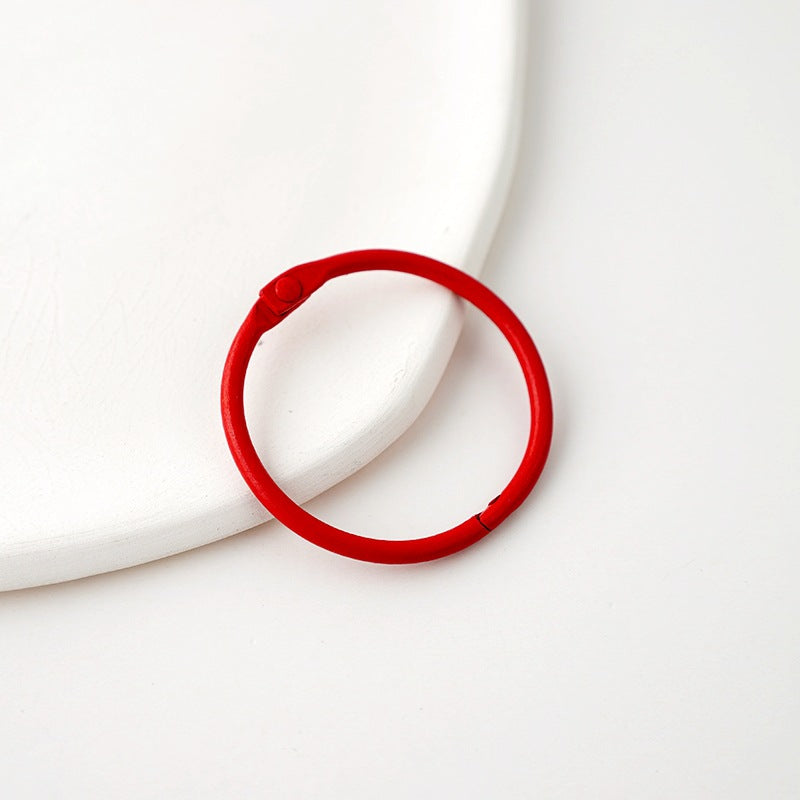 15pcs/Jewelry Accessories 45mm Iron Color Round Open Card Ring Keychain