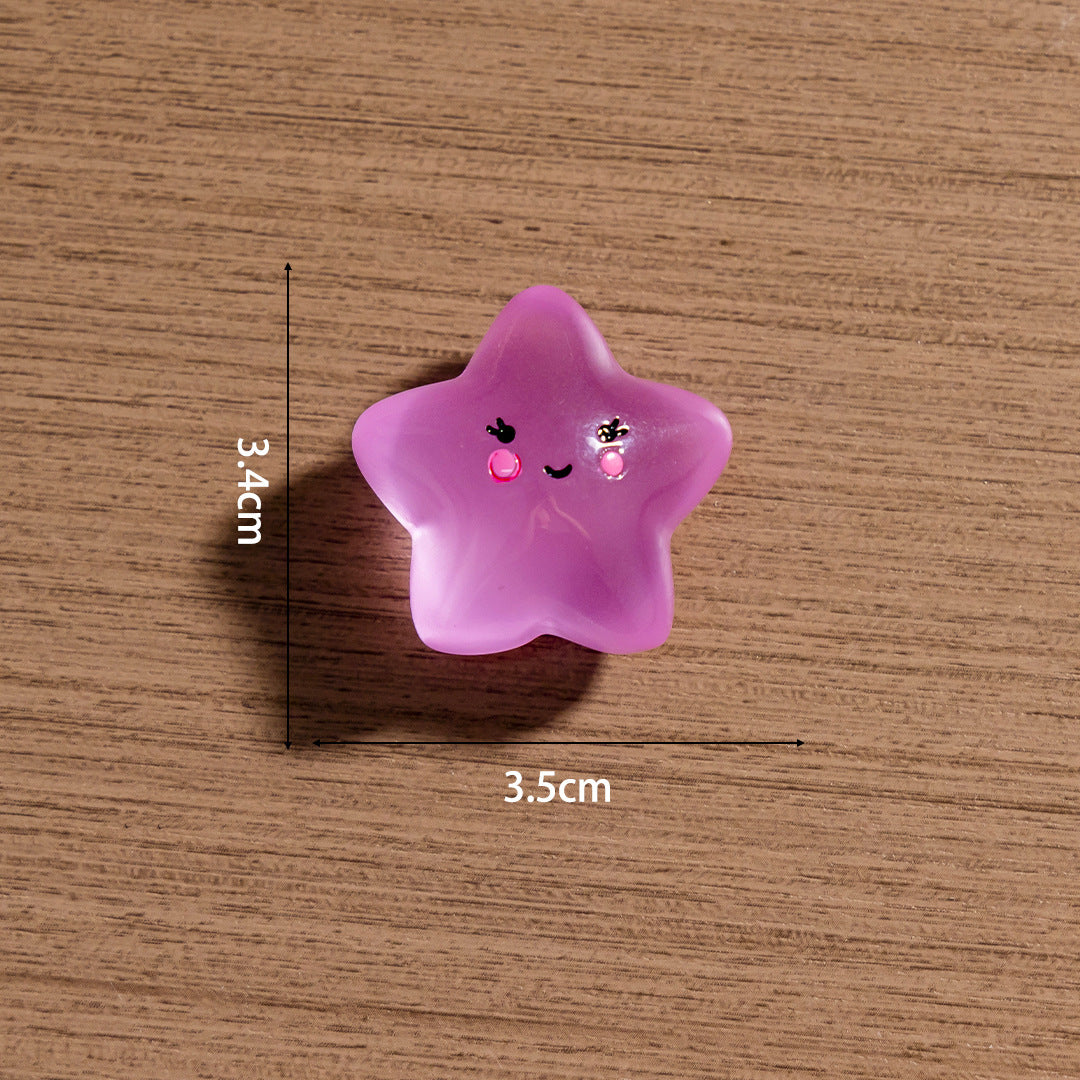 15pcs /3.5cm Luminous Cartoon Stars Moon Clouds DIY Jewelry Resin Accessories