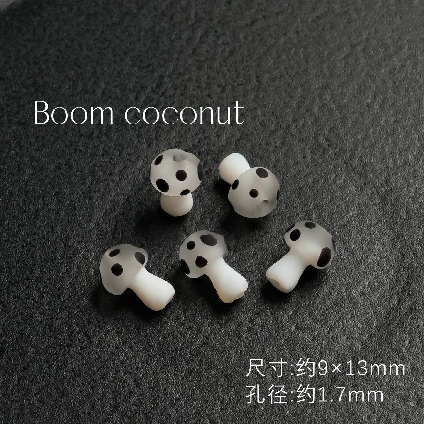 2pcs Handmade Glazed Mushroom Beads DIY Beaded Material-5821