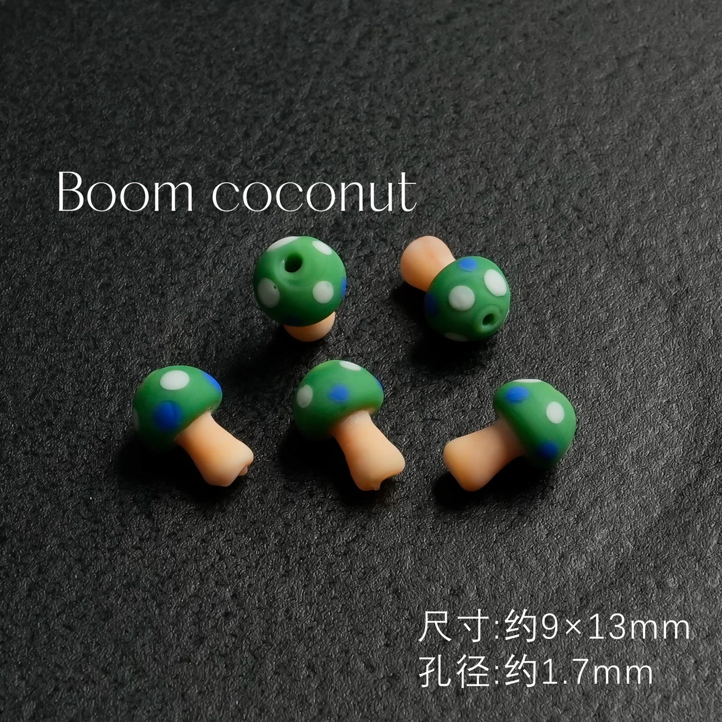 2pcs Handmade Glazed Mushroom Beads DIY Beaded Material-5821
