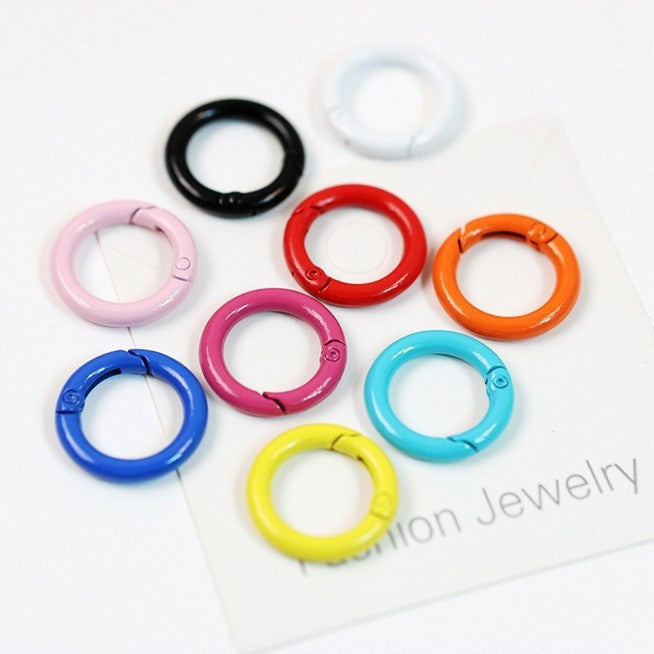 5PCS DIY jewelry accessories 25mm metal paint color card ring spring opening ring