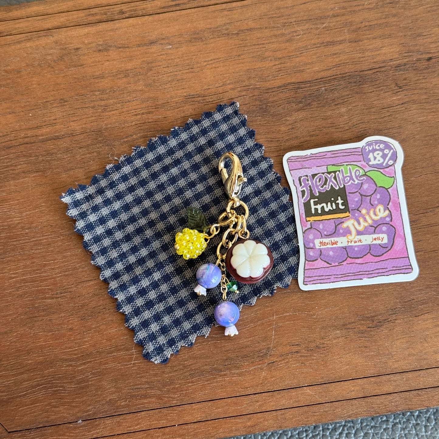 Blueberry Mangosteen Storage Bag Zipper Mobile Phone Pendant Pendant