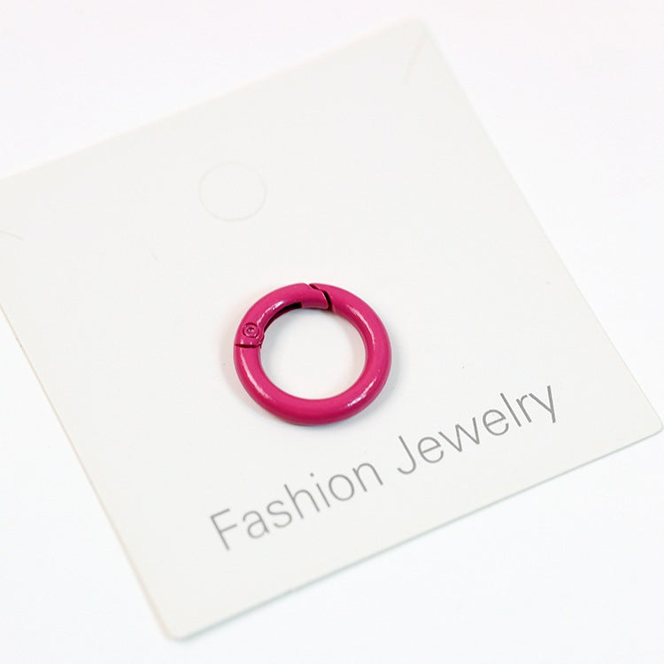 5PCS DIY jewelry accessories 25mm metal paint color card ring spring opening ring