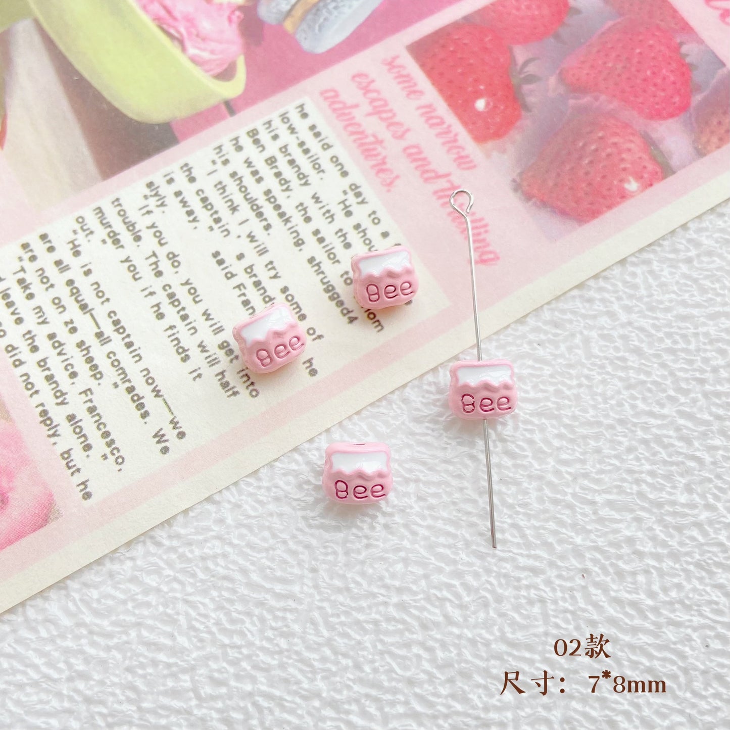10Pcs Color Splicing Bow Alloy Letter Love Wings Kitten Gloves DIY Beaded Bracelet Mobile Phone Chain Material