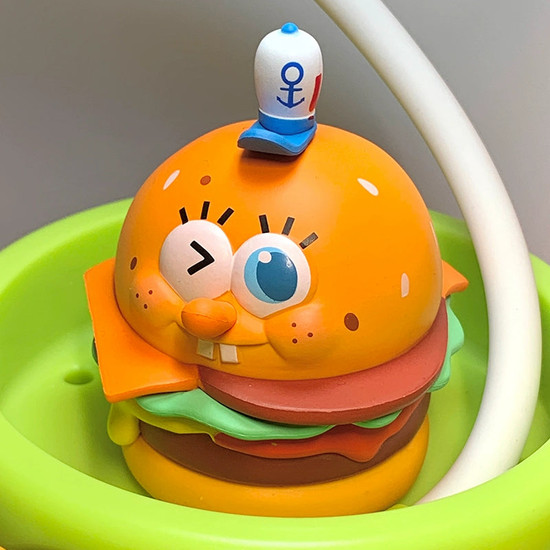 SpongeBob SquarePants Delicious Crab Burger Cartoon Cute Figure Toy Tabletop Ornament Decorative Gift