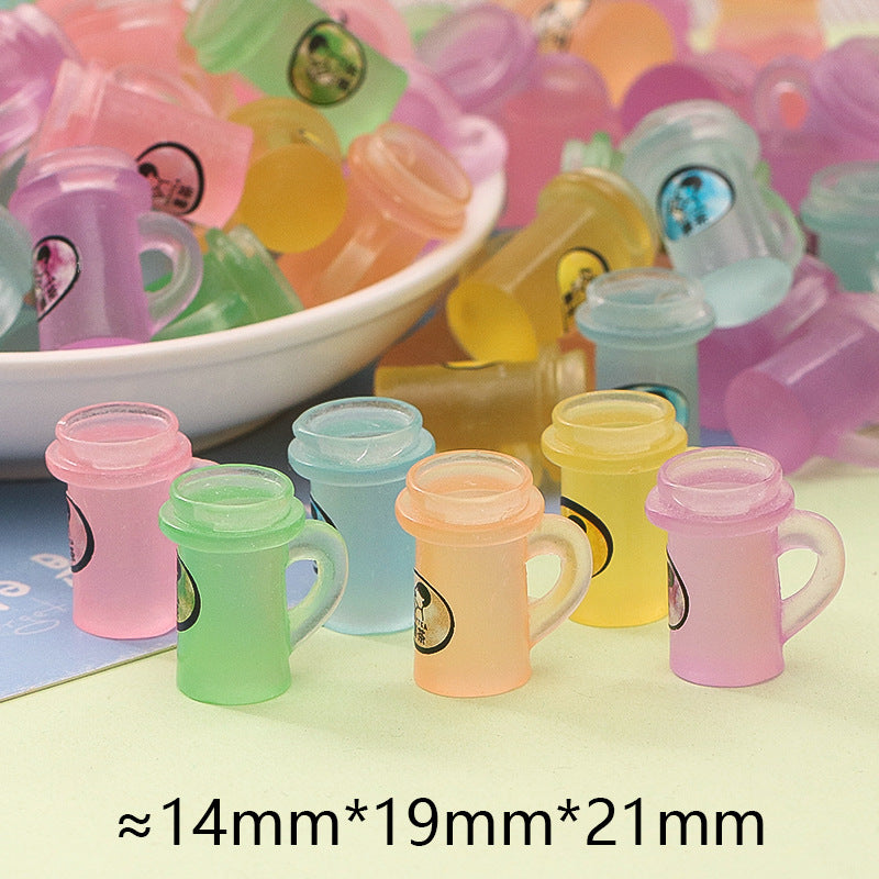 20pcs / Compilations Three-dimensional HEYTEA Portable Cup DIY Small Toy Car Micro Convenience Store