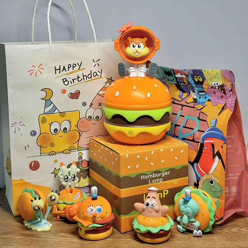 SpongeBob SquarePants Delicious Crab Burger Cartoon Cute Figure Toy Tabletop Ornament Decorative Gift