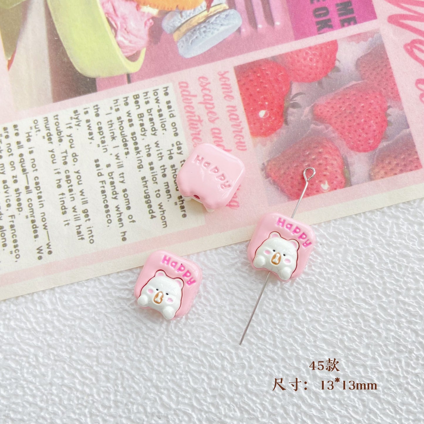 10Pcs Color Splicing Bow Alloy Letter Love Wings Kitten Gloves DIY Beaded Bracelet Mobile Phone Chain Material