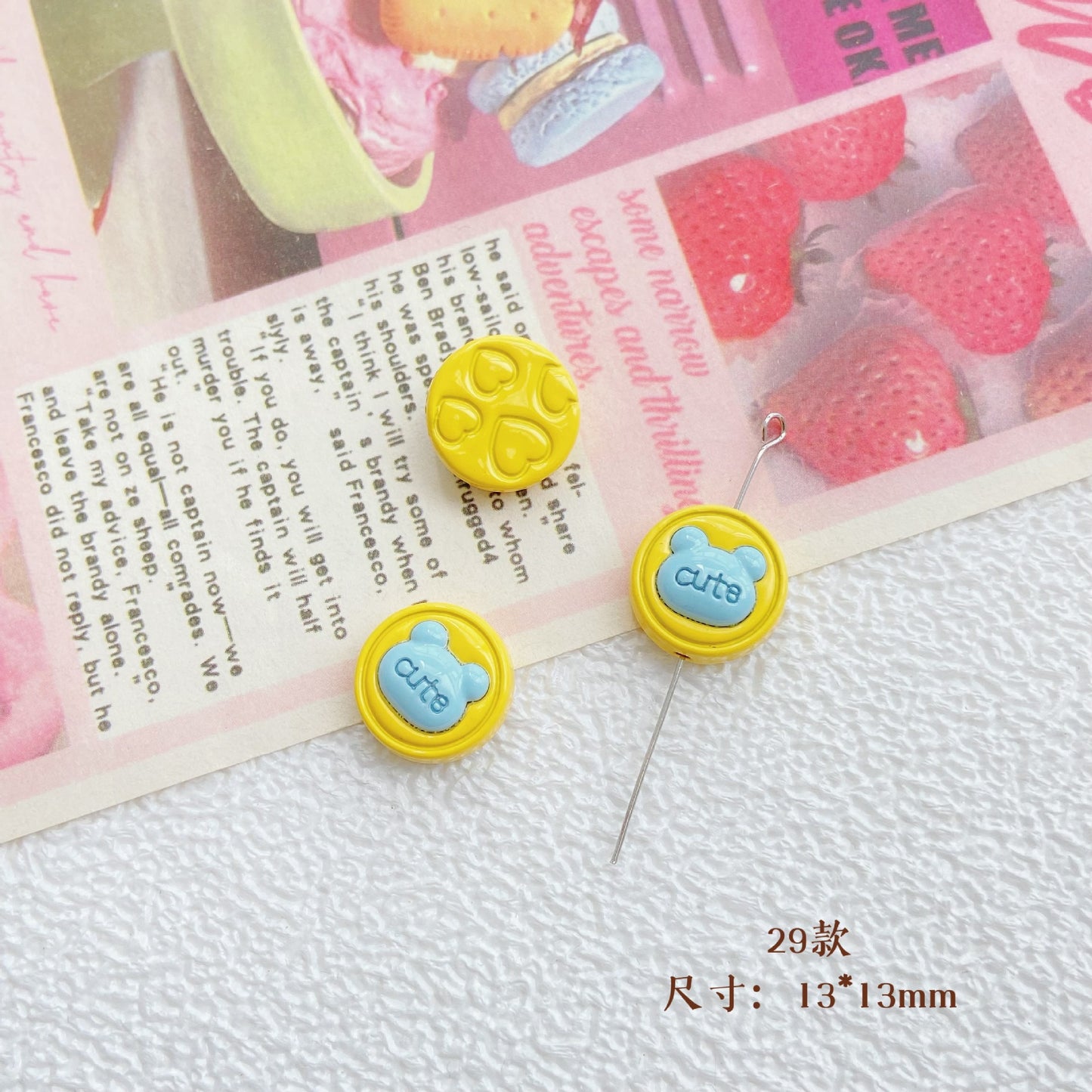 10Pcs Color Splicing Bow Alloy Letter Love Wings Kitten Gloves DIY Beaded Bracelet Mobile Phone Chain Material