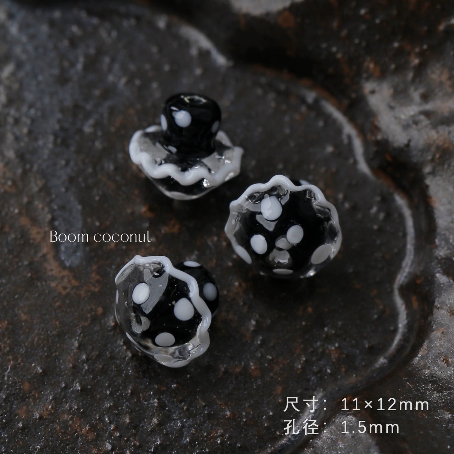 2pcs Handmade Glazed Mushroom Beads DIY Beaded Material-5821