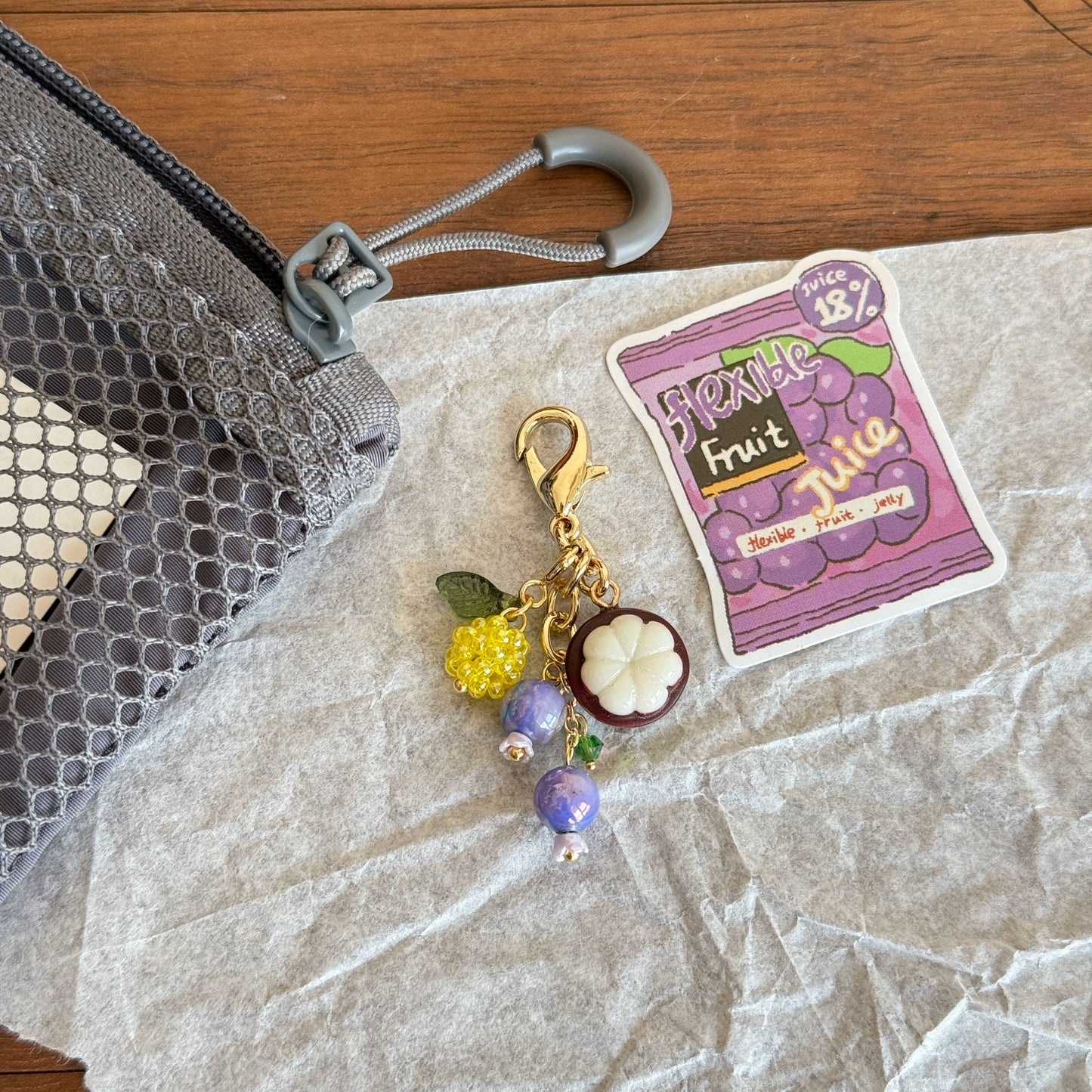 Blueberry Mangosteen Storage Bag Zipper Mobile Phone Pendant Pendant