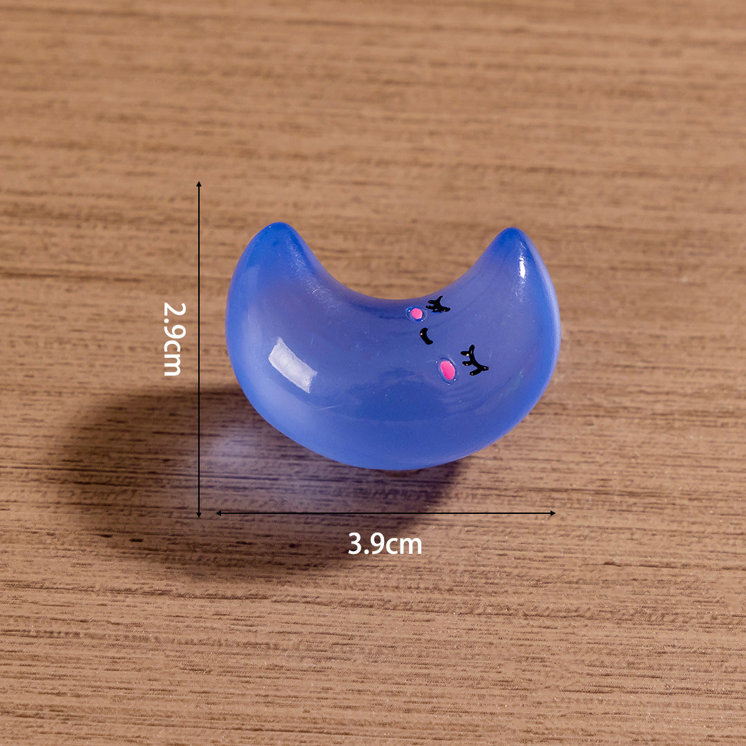 15pcs /3.5cm Luminous Cartoon Stars Moon Clouds DIY Jewelry Resin Accessories