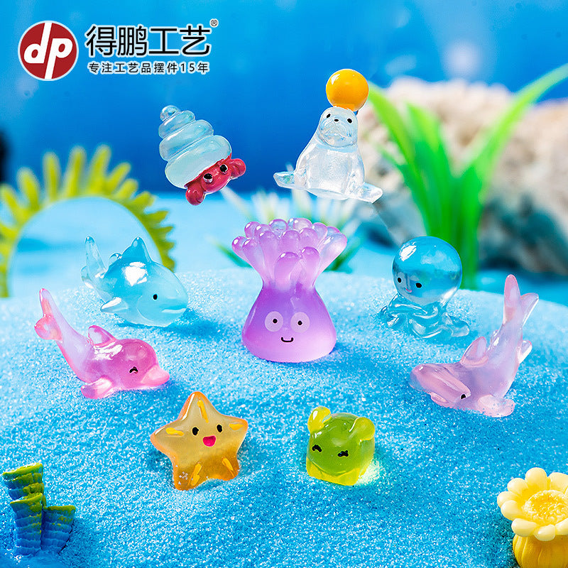 20pcs Luminous marine animal resin handicrafts aquarium fish tank small ornaments