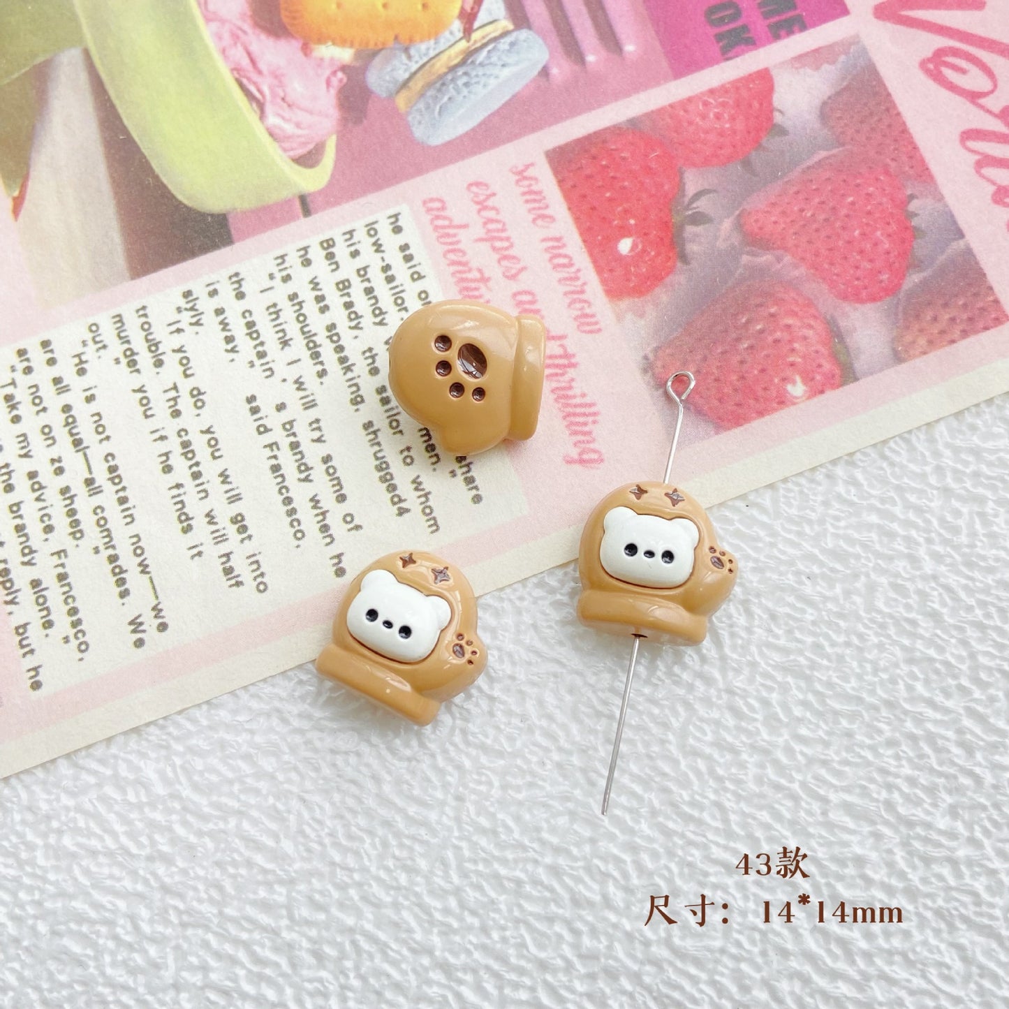 10Pcs Color Splicing Bow Alloy Letter Love Wings Kitten Gloves DIY Beaded Bracelet Mobile Phone Chain Material