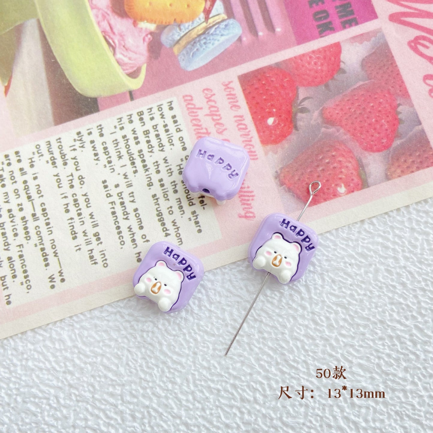 10Pcs Color Splicing Bow Alloy Letter Love Wings Kitten Gloves DIY Beaded Bracelet Mobile Phone Chain Material