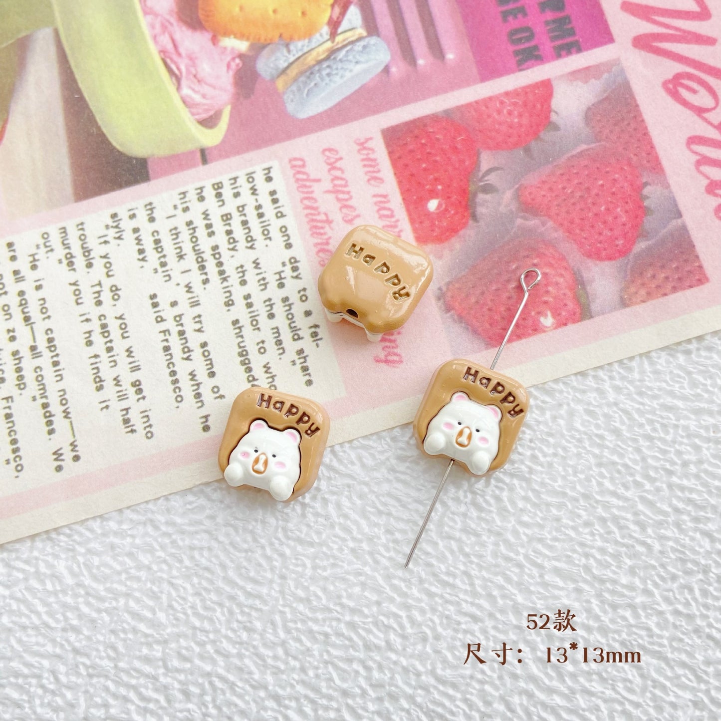 10Pcs Color Splicing Bow Alloy Letter Love Wings Kitten Gloves DIY Beaded Bracelet Mobile Phone Chain Material