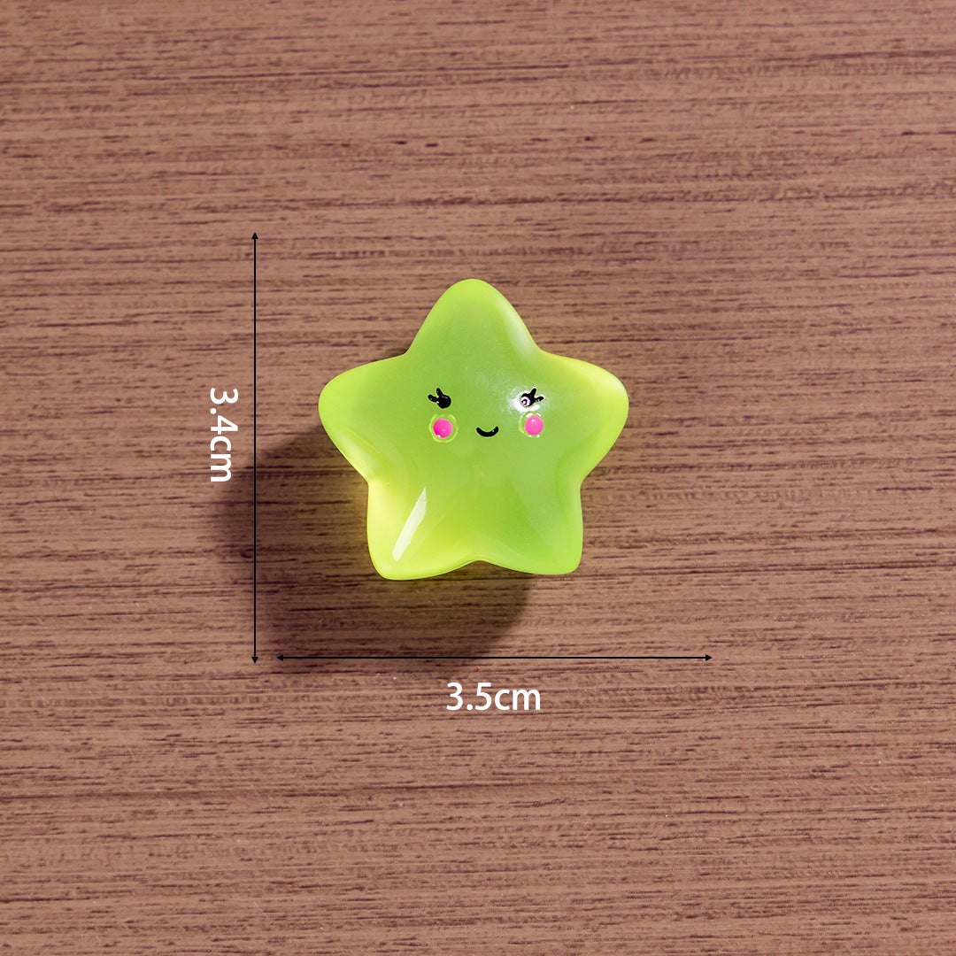 15pcs /3.5cm Luminous Cartoon Stars Moon Clouds DIY Jewelry Resin Accessories