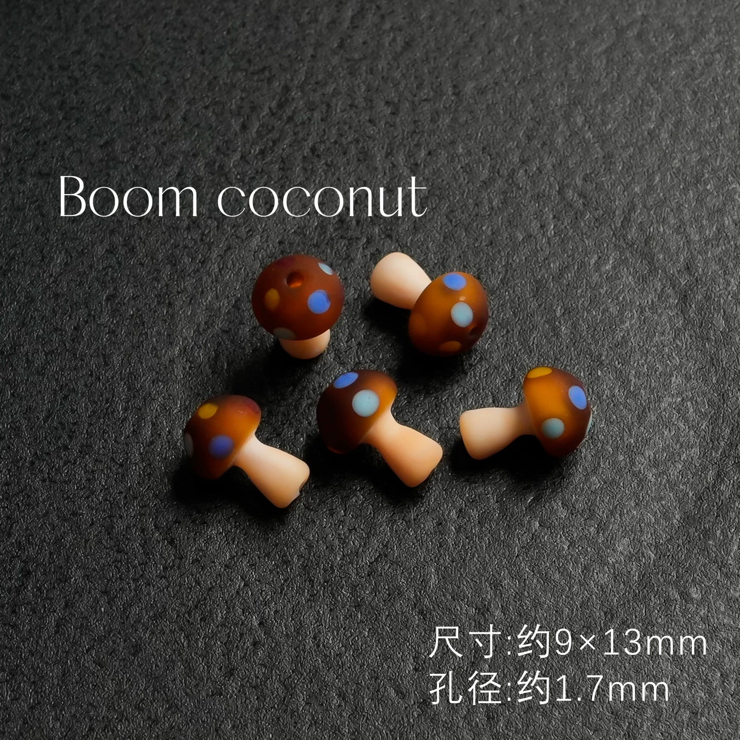 2pcs Handmade Glazed Mushroom Beads DIY Beaded Material-5821