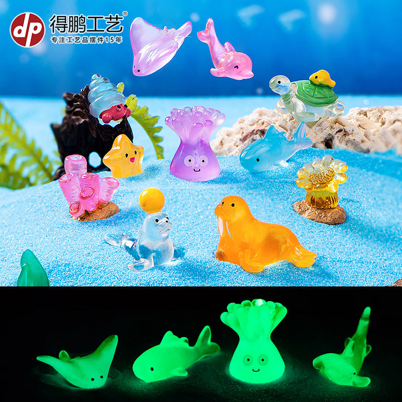20pcs Luminous marine animal resin handicrafts aquarium fish tank small ornaments