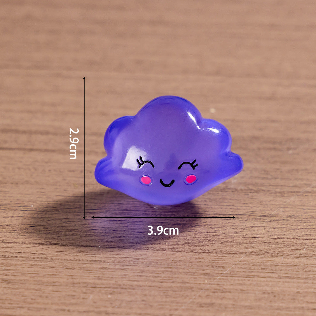 15pcs /3.5cm Luminous Cartoon Stars Moon Clouds DIY Jewelry Resin Accessories