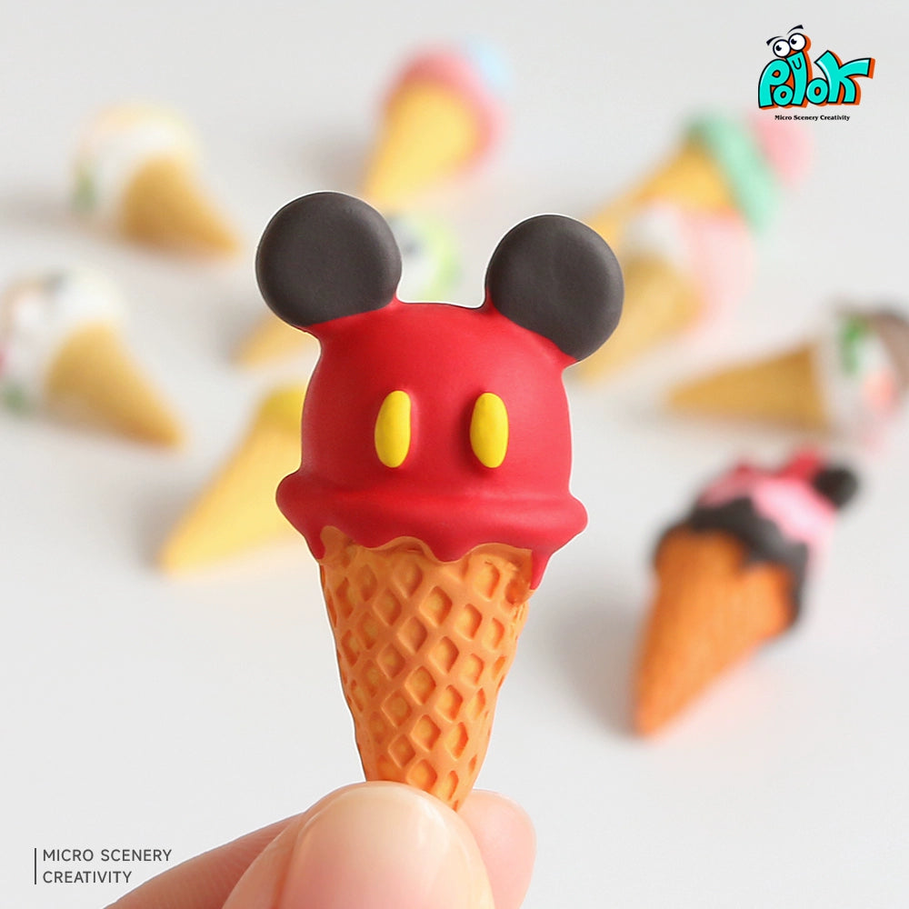 Summer Mini Ice Cream Blind Bag Miniature Simulation Sundae Ice Cream Cone Model Small Ornament