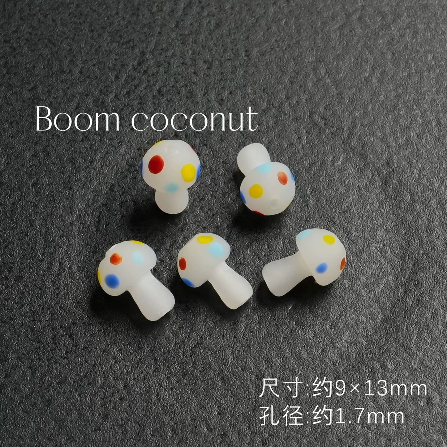 2pcs Handmade Glazed Mushroom Beads DIY Beaded Material-5821