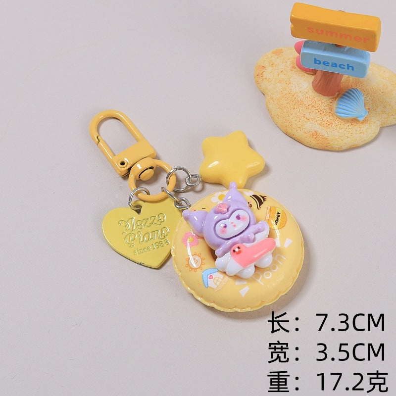 Swimming ring keychain pendant