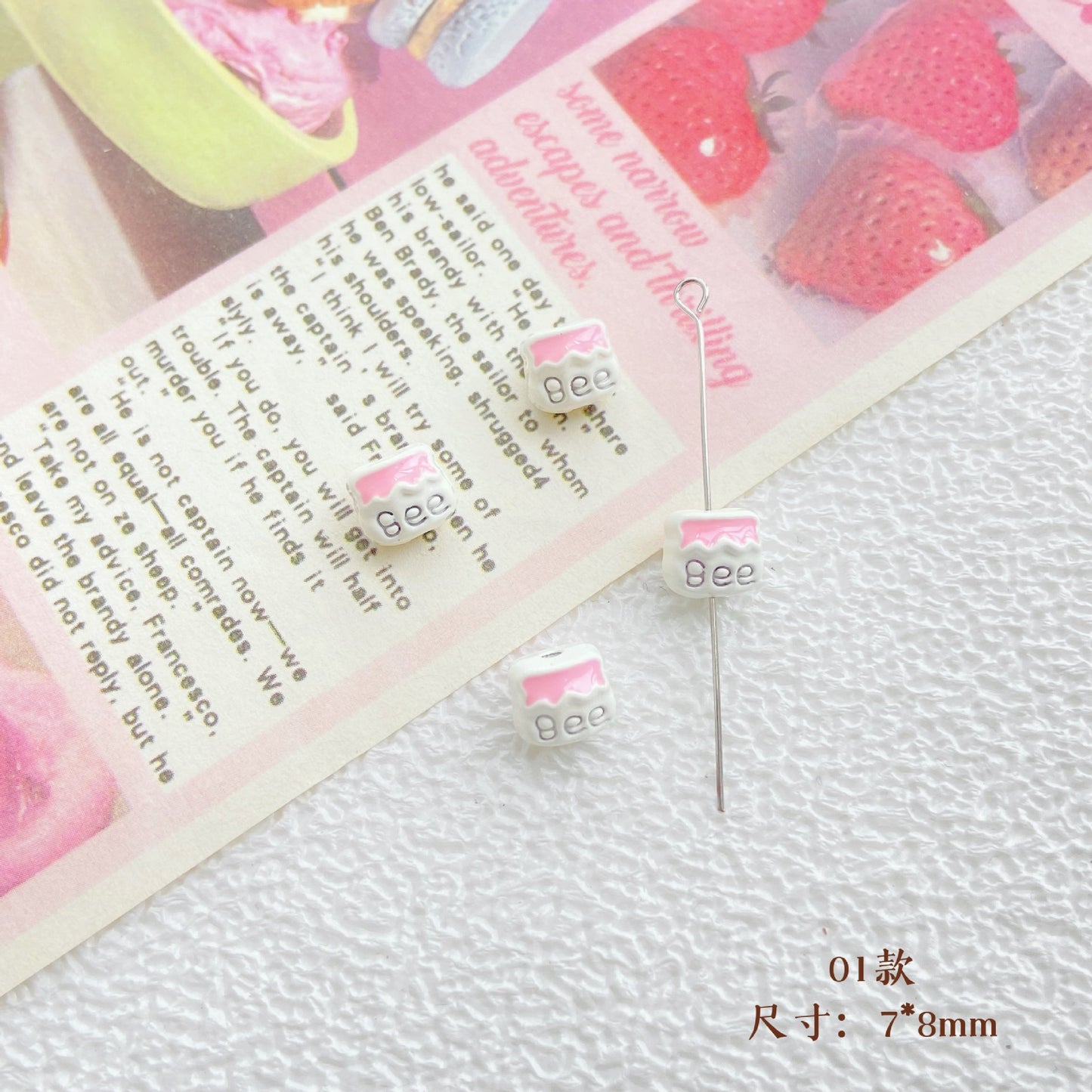 10Pcs Color Splicing Bow Alloy Letter Love Wings Kitten Gloves DIY Beaded Bracelet Mobile Phone Chain Material
