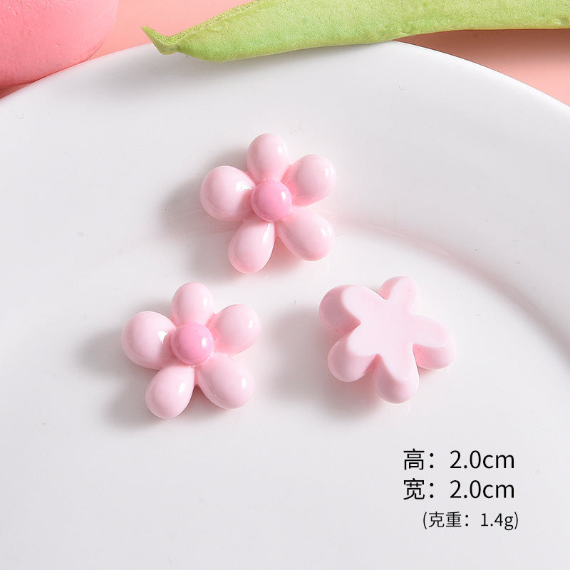 Sweet five-petal flower resin accessories, handmade DIY material