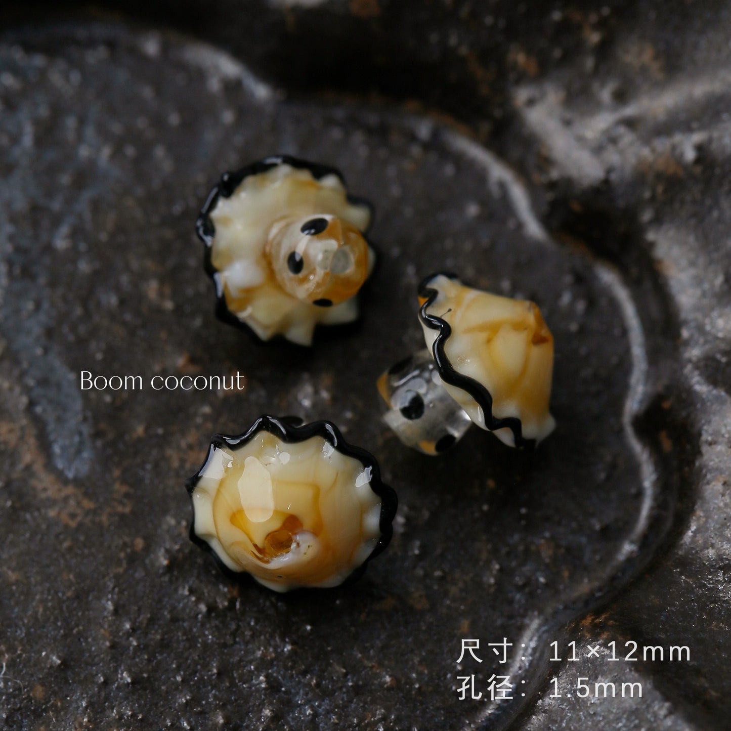 2pcs Handmade Glazed Mushroom Beads DIY Beaded Material-5821