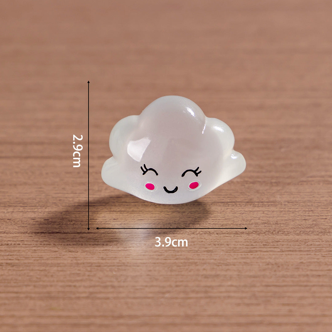 15pcs /3.5cm Luminous Cartoon Stars Moon Clouds DIY Jewelry Resin Accessories